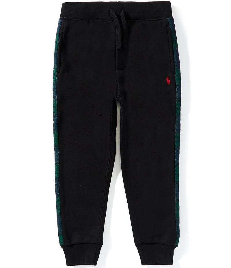 Polo Ralph Lauren Little Boys Plaid-Trim Fleece Jogger Pants
