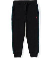 Polo Ralph Lauren Little Boys Plaid-Trim Fleece Jogger Pants