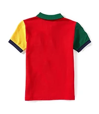Polo Ralph Lauren Little Boys Short-Sleeve Big Pony Color-Blocked Mesh Polo Shirt