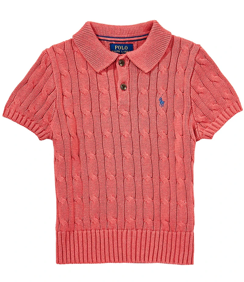 Polo Ralph Lauren Little Boys Short-Sleeve Cable-Knit Polo Sweater