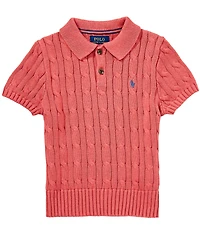 Polo Ralph Lauren Little Boys Short-Sleeve Cable-Knit Polo Sweater