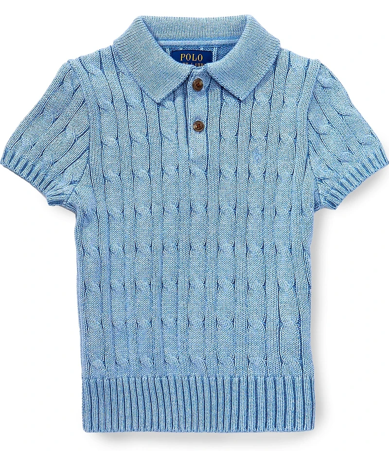 Polo Ralph Lauren Little Boys Short-Sleeve Cable-Knit Polo Sweater