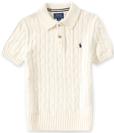 Polo Ralph Lauren Little Boys Short-Sleeve Cable-Knit Polo Sweater