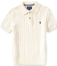 Polo Ralph Lauren Little Boys Short-Sleeve Cable-Knit Polo Sweater