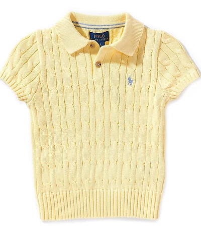 Polo Ralph Lauren Little Boys Short-Sleeve Cable-Knit Polo Sweater