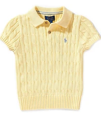 Polo Ralph Lauren Little Boys Short-Sleeve Cable-Knit Polo Sweater