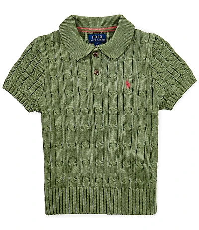 Polo Ralph Lauren Little Boys Short-Sleeve Cable-Knit Polo Sweater