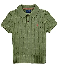 Polo Ralph Lauren Little Boys Short-Sleeve Cable-Knit Polo Sweater