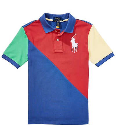 Polo Ralph Lauren Little Boys Short-Sleeve Color Blocked Big Pony Mesh Polo Shirt