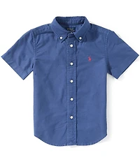 Polo Ralph Lauren Little Boys Short-Sleeve Garment-Dyed Oxford Shirt
