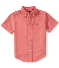 Polo Ralph Lauren Little Boys Short-Sleeve Garment-Dyed Oxford Shirt