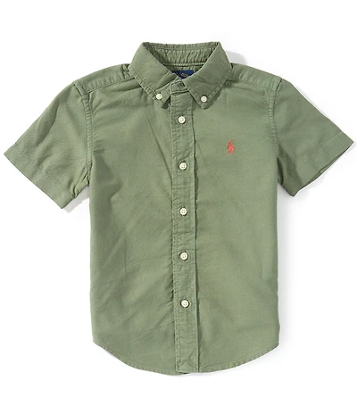 Polo Ralph Lauren Little Boys Short-Sleeve Garment-Dyed Oxford Shirt