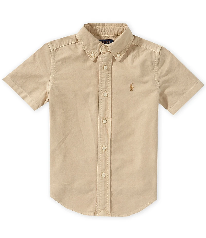 Polo Ralph Lauren Little Boys Short-Sleeve Garment-Dyed Oxford Shirt