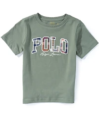 Polo Ralph Lauren Little Boys Short-Sleeve Madras-Logo Jersey Tee