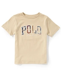 Polo Ralph Lauren Little Boys Short-Sleeve Madras-Logo Jersey Tee