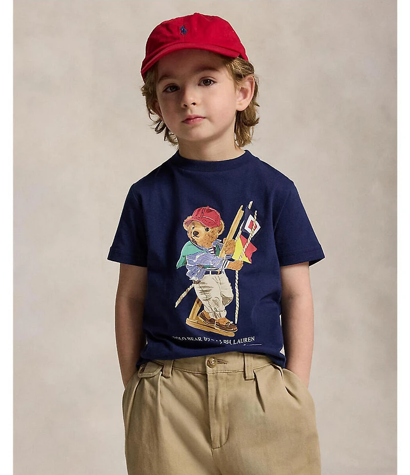 Polo Ralph Lauren Little Boys Short Sleeve Polo Bear Jersey T-Shirt