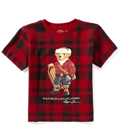 Polo Ralph Lauren Little Boys Short-Sleeve Polo Bear Plaid T-Shirt