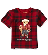 Polo Ralph Lauren Little Boys Short-Sleeve Polo Bear Plaid T-Shirt