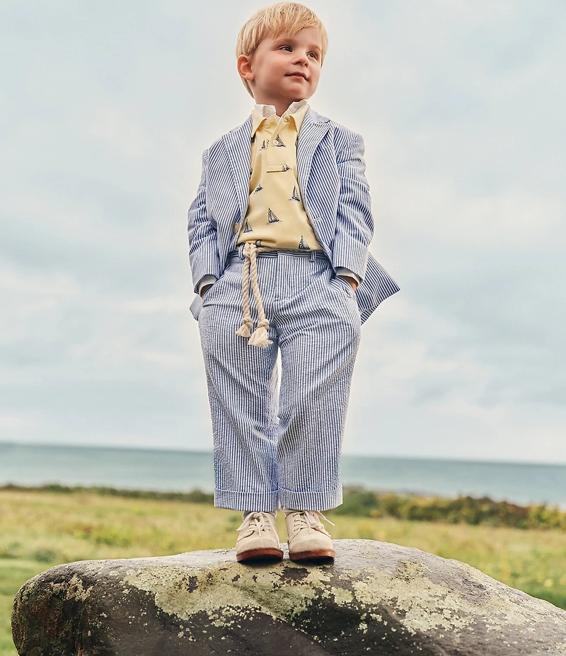 Polo Ralph Lauren Little Boys Short Sleeve Sailboat Print Mesh Polo Shirt