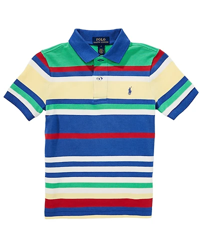 Polo Ralph Lauren Little Boys Short Sleeve Striped Mesh Polo Shirt