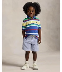 Polo Ralph Lauren Little Boys Short Sleeve Striped Mesh Polo Shirt