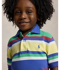 Polo Ralph Lauren Little Boys Short Sleeve Striped Mesh Polo Shirt