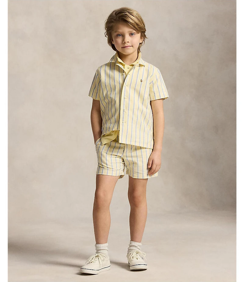 Polo Ralph Lauren Little Boys Short-Sleeve Striped Oxford Camp Shirt