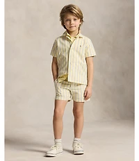 Polo Ralph Lauren Little Boys Short-Sleeve Striped Oxford Camp Shirt