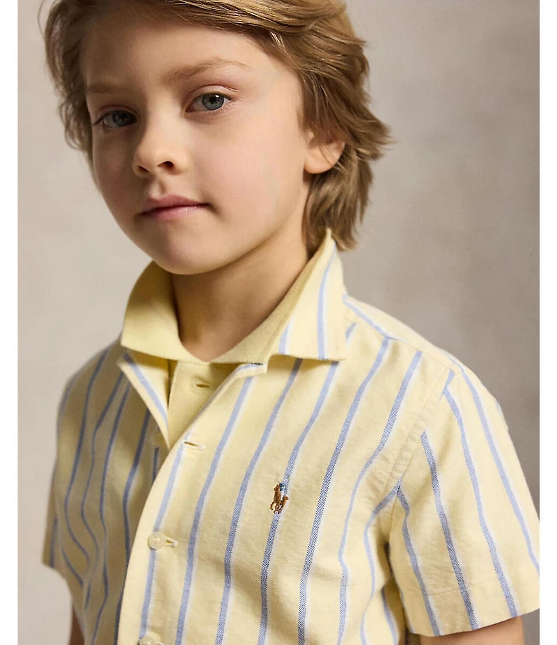 Polo Ralph Lauren Little Boys Short-Sleeve Striped Oxford Camp Shirt