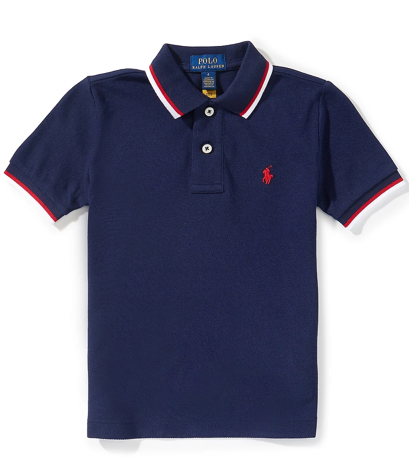 Polo Ralph Lauren Little Boys Short-Sleeve Striped-Trim Mesh Polo Shirt