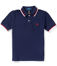 Polo Ralph Lauren Little Boys Short-Sleeve Striped-Trim Mesh Polo Shirt