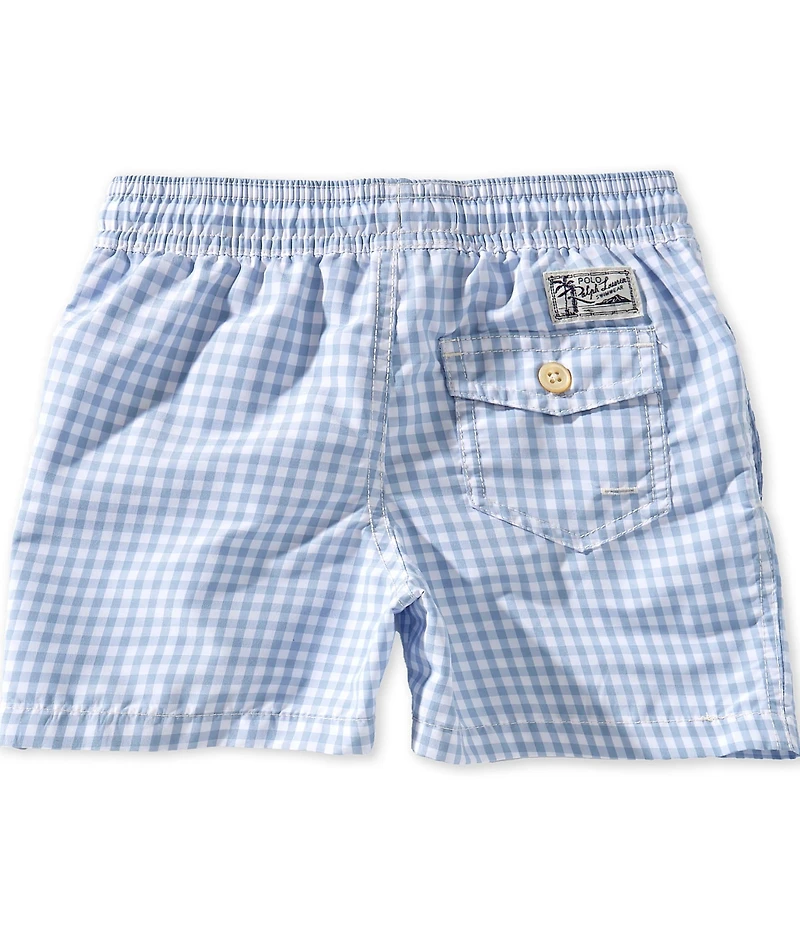 Polo Ralph Lauren Little Boys Traveler Gingham-Printed Swim Trunks