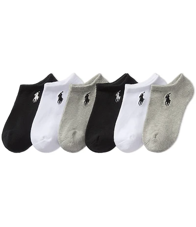 Polo Ralph Lauren Little Girls Performance Cushioned Solid Low Cut Sock 6-Pack