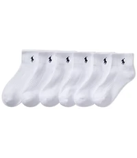 Polo Ralph Lauren Little Girls Performance Solid Cushioned Quarter Sock 6-Pack