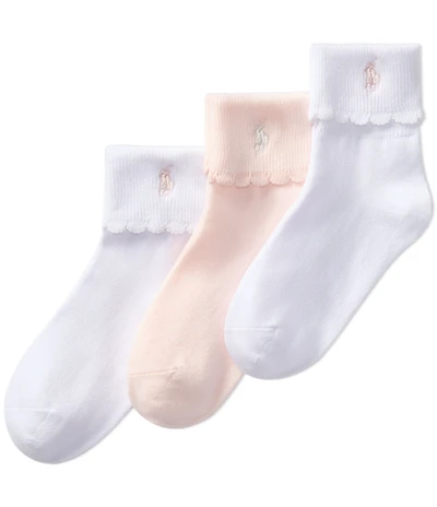 Polo Ralph Lauren Little Girls Scalloped Edge Turn Cuff 3-Pack