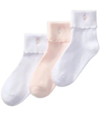 Polo Ralph Lauren Little Girls Scalloped Edge Turn Cuff 3-Pack