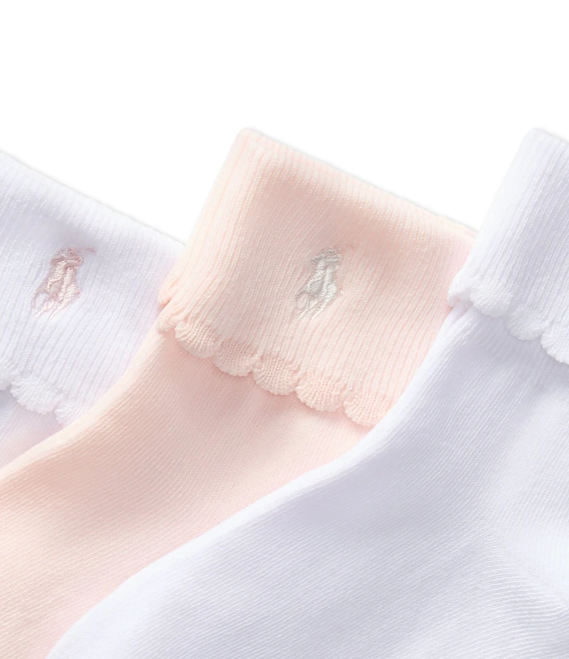 Polo Ralph Lauren Little Girls Scalloped Edge Turn Cuff 3-Pack