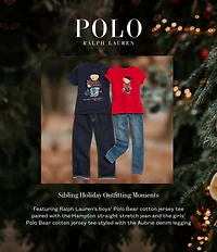 Polo Ralph Lauren Little Girls Aubrie Knit Denim Legging Jeggings