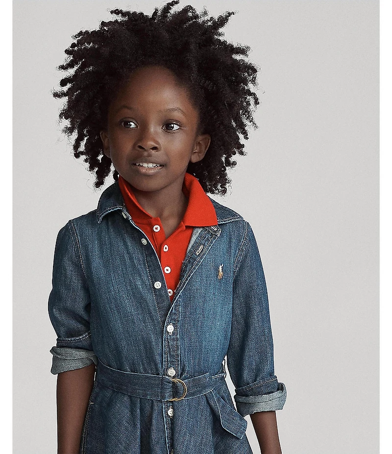 Polo Ralph Lauren Little Girls Belted Denim Shirt Dress