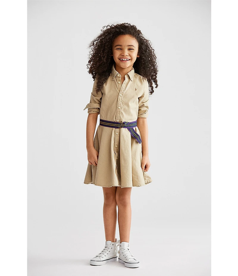 Polo Ralph Lauren Little Girls Button-Front Belted Shirtdress