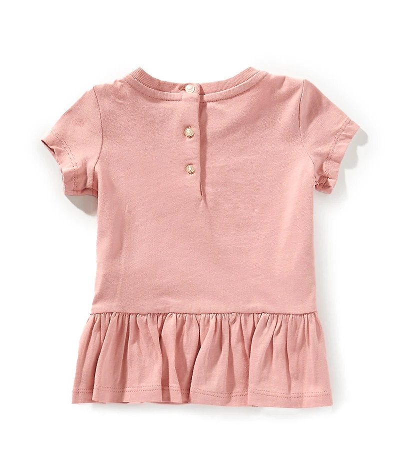 Polo Ralph Lauren Little Girls Cap-Sleeve Logo Jersey Peplum T-Shirt