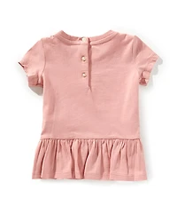 Polo Ralph Lauren Little Girls Cap-Sleeve Logo Jersey Peplum T-Shirt