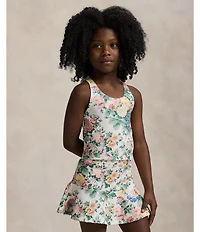 Polo Ralph Lauren Little Girls Floral-Printed Performance Jersey Top & Matching Skort Set