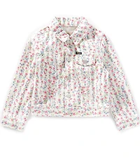 Polo Ralph Lauren Little Girls Long Sleeve Floral Canvas Trucker Jacket