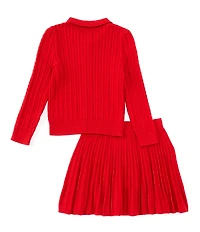 Polo Ralph Lauren Little Girls Long Sleeve Polo Cardigan & Skirt Set
