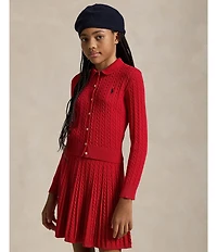 Polo Ralph Lauren Little Girls Long Sleeve Polo Cardigan & Skirt Set