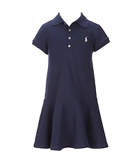 Polo Ralph Lauren Little Girls Short-Sleeve Mesh Dropwaist Polo Dress