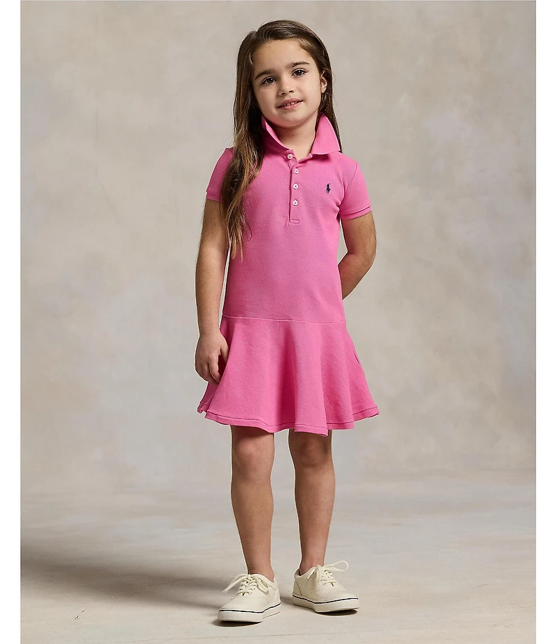 Polo Ralph Lauren Little Girls Short-Sleeve Mesh Dropwaist Polo Dress