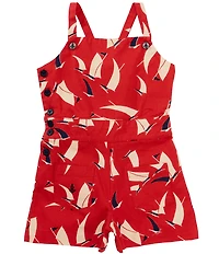 Polo Ralph Lauren Little Girls Sleeveless Sailboat-Print Canvas Romper
