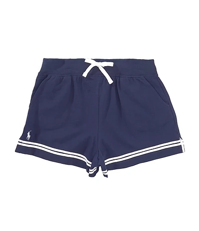 Polo Ralph Lauren Little Girls Striped-Trim Stretch Mesh Shorts
